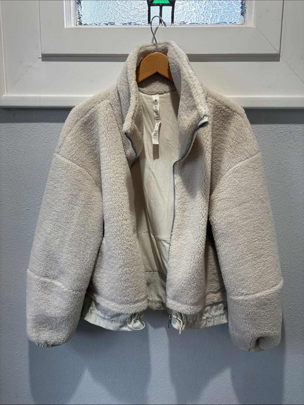 lululemon athletica Cream Sherpa Zip Jacket